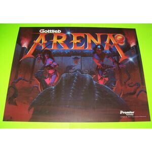 Arena Pinball Machine Translite Artwork Original 1987 Vintage Retro Game
